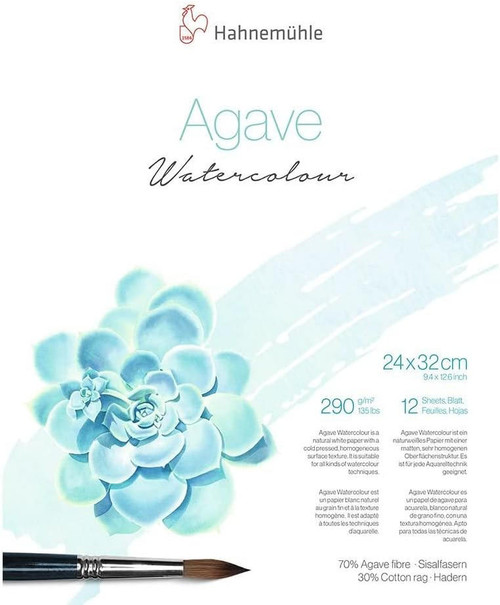  Hahnemuhle Agave Watercolor Block, 12sh, 9.4"x12.6" 