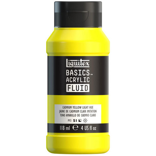  Liquitex - Basics Acrylic Fluid - 118ml Bottle -  Cadmium Yellow Light Hue 