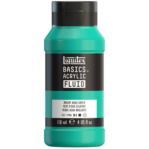  Liquitex - Basics Acrylic Fluid - 118ml Bottle - Bright Aqua Green 