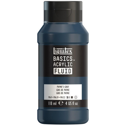  Liquitex - Basics Acrylic Fluid - 118ml Bottle - Payne's Grey 