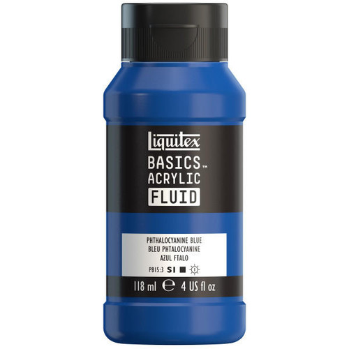  Liquitex - Basics Acrylic Fluid - 118ml Bottle - Phthalocyanine Blue 