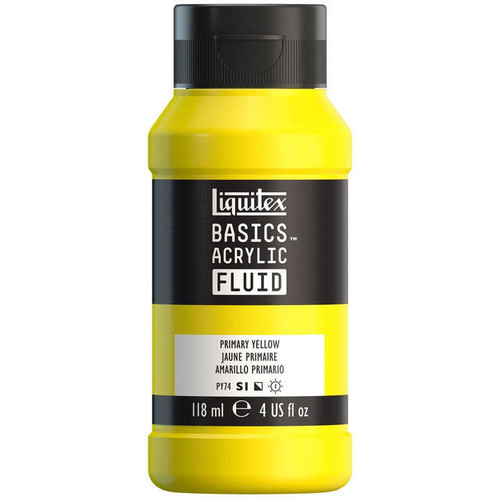  Liquitex - Basics Acrylic Fluid - 118ml Bottle - Primary Yellow 