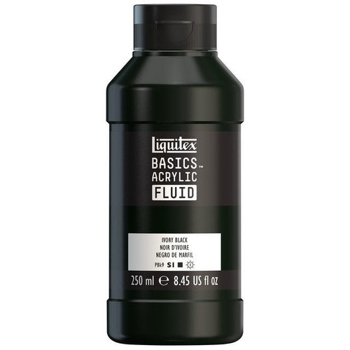  Liquitex - Basics Acrylic Fluid - 250ml Bottle -  Ivory Black 