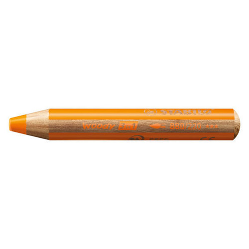  Stabilo, Woody 3-in-1 (Colored Pencil, Wax Crayon, & Watercolor), Orange 