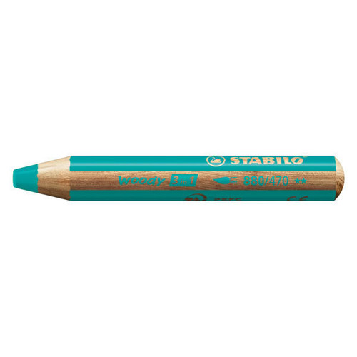  Stabilo, Woody 3-in-1 (Colored Pencil, Wax Crayon, & Watercolor), Turquoise 