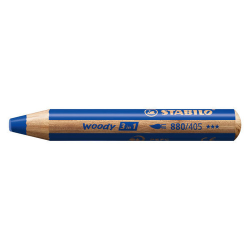  Stabilo, Woody 3-in-1 (Colored Pencil, Wax Crayon, & Watercolor), Ultramarine Blue 