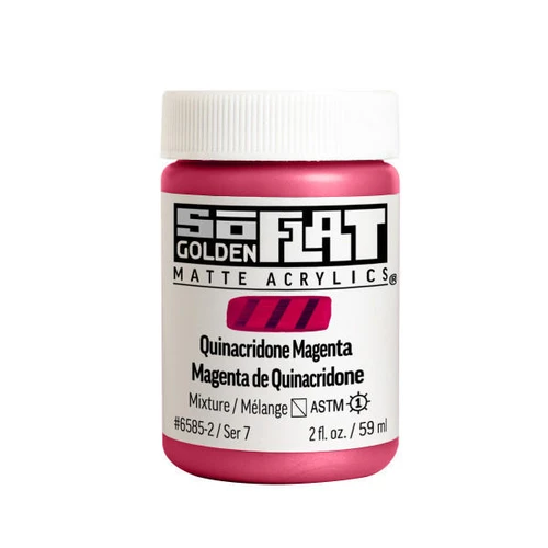 Golden Artists Colors SoFlat Matte Acrylic - 2oz Jar - Quinacridone Magenta