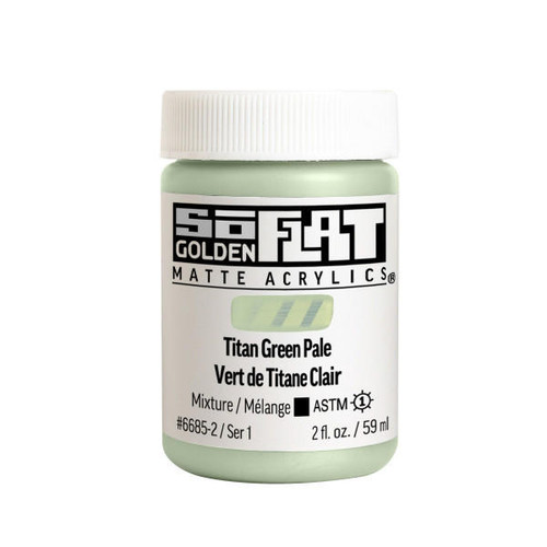 Golden Artist Colors SoFlat Matte Acrylic - 2oz Jar - Titan Green Pale