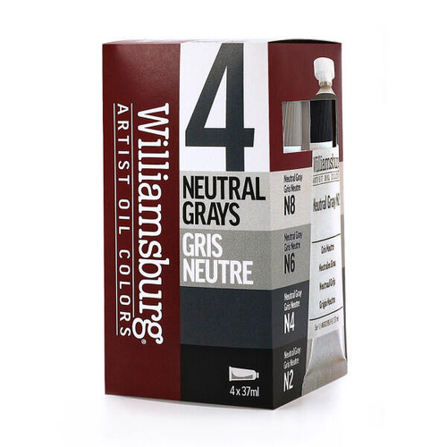 Williamsburg Handmade Oil Colors Williamsburg Artist Oil Colors, Neutral Gray Set, 37ml, 4-Colors