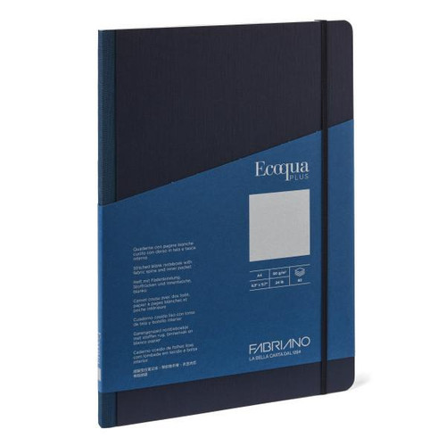 MACPHERSON'S Ecoqua Plus Fabric-Bound Notebooks, 8.3" x 11.7" - Blank, Navy