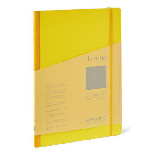 Fabriano Ecoqua Plus Fabric-Bound Notebooks, 8.3" x 11.7" - Blank, Yellow