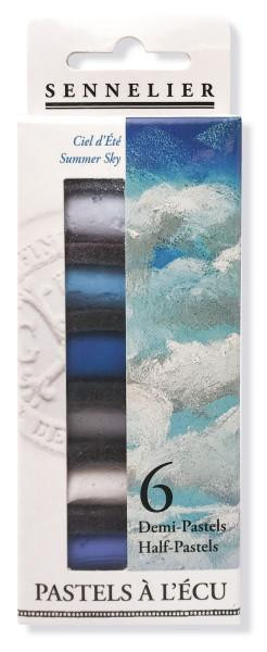 MACPHERSON'S Sennelier Extra-Soft Half-Pastel 6-Stick Set, 1-1/4" x 1/2", Summer Sky