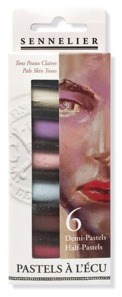 MACPHERSON'S Sennelier Extra-Soft Half-Pastel 6-Stick Set, 1-1/4" x 1/2", Portrait Light