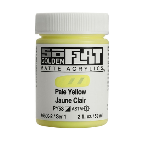 Golden SoFlat Matte Acrylic, Pale Yellow, 2oz Jar