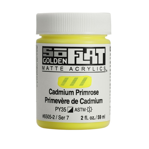Golden SoFlat Matte Acrylic, Cadmiummium Primrose, 2oz Jar