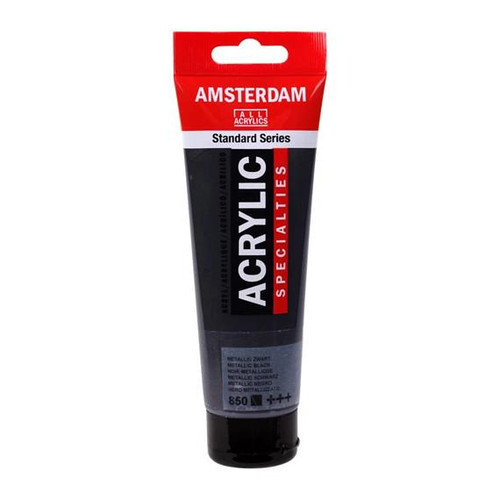 Royal Talens Amsterdam Standard Series Acrylic Paint, 120ml, Metallic Black