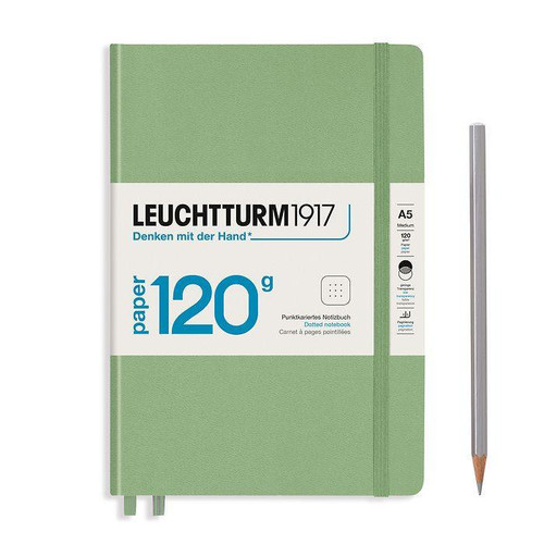 Leuchtturm 1917 Leuchtturm Hardcover 120G Edition Notebook, Sage, (Medium A5), 203 p., dotted