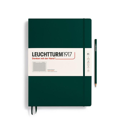 Leuchtturm 1917 Leuchtturm Hardcover Notebook, Forest Green, (Master Classic A4+), 235 p., squared