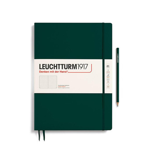 Leuchtturm 1917 Leuchtturm Hardcover Notebook, Forest Green, (Master Slim A4+), 123  p., dotted