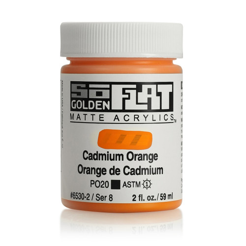 Golden SoFlat Matte Acrylic, Cadmium Orange, 2oz Jar