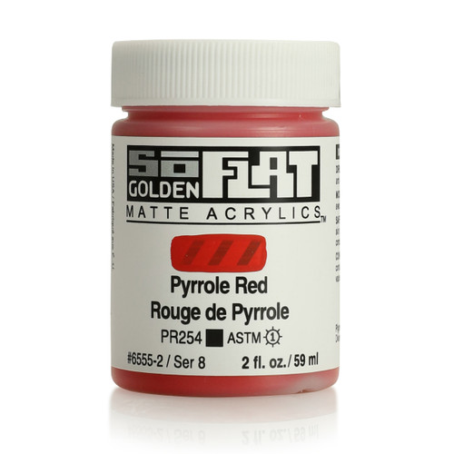 Golden SoFlat Matte Acrylic, Pyrrole Rd,, 2oz Jar