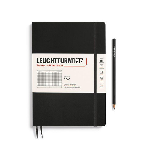 Leuchtturm 1917 Leuchtturm Softcover Notebook, Black, (Composition B5), 123 p., squared