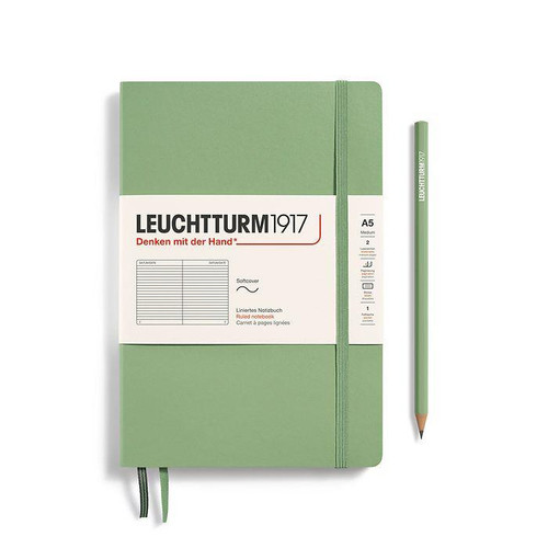 Leuchtturm 1917 Leuchtturm Softcover (Medium A5) Notebook, Sage, 123 p., ruled