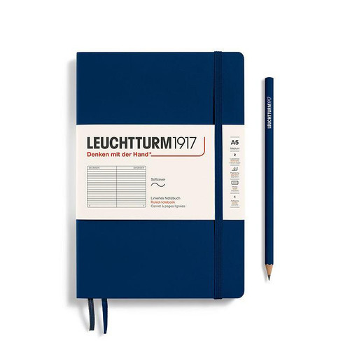 Leuchtturm 1917 Leuchtturm Softcover (Medium A5) Notebook, Navy, 123 p., ruled
