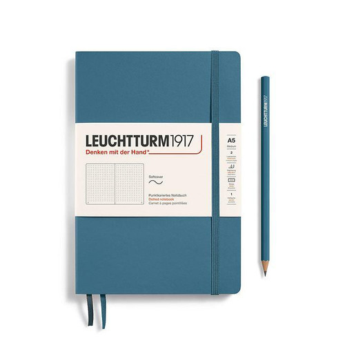 Leuchtturm 1917 Leuchtturm Softcover (Medium A5) Notebook, Stone Blue, 123 p., dotted
