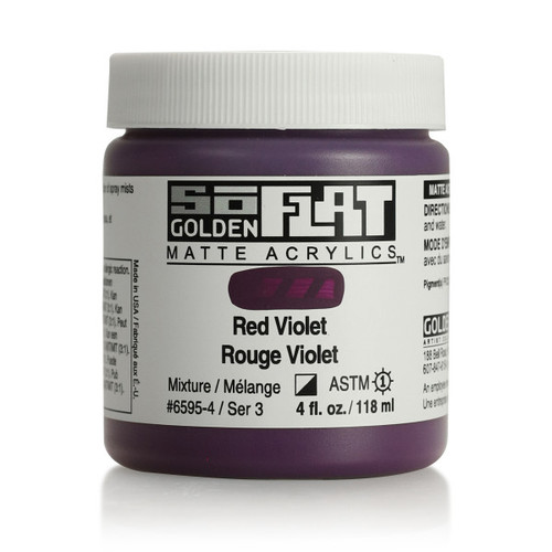 Golden SoFlat Matte Acrylic, Red Violet, 4oz Jar
