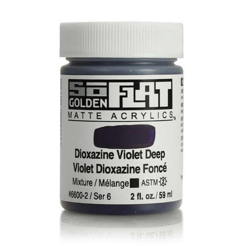 Golden SoFlat Matte Acrylic, Dioxazine Violet Deep, 2oz Jar