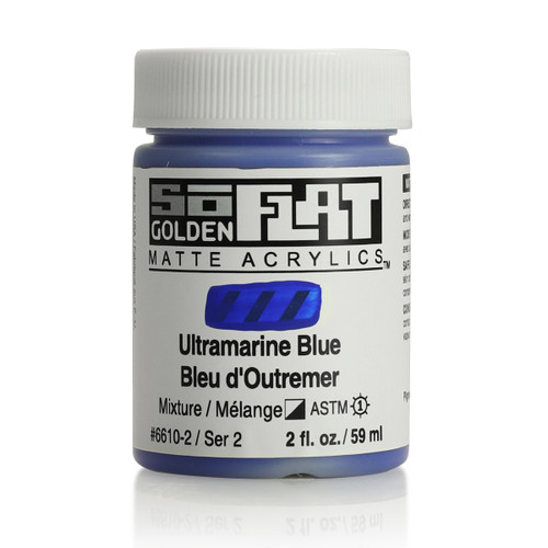 Golden SoFlat Matte Acrylic, Ultramarine Blue, 2oz Jar