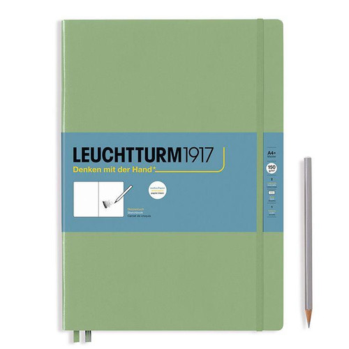Leuchtturm 1917 Leuchtturm Hardcover (Portait) Sketchbook, Sage, (Master A4+) 112 pages, 150g/m paper, plain 