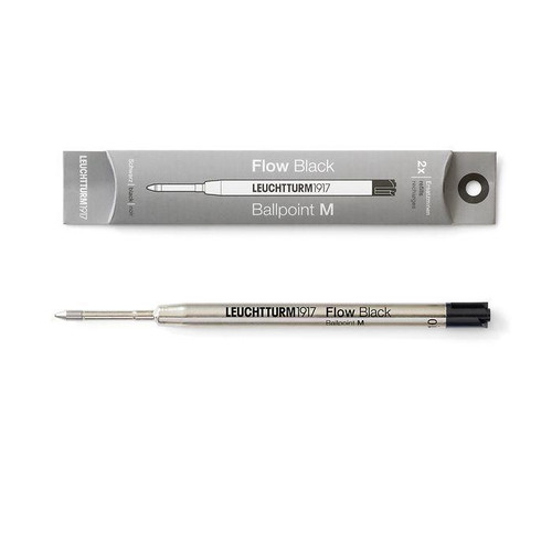 Leuchtturm 1917 Leuchtturm Drehgriffel Nr. 1 Ballpoint Pen Refill, 2pk, Medium Line, Black