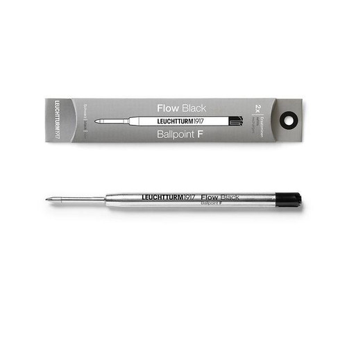 Leuchtturm 1917 Leuchtturm Drehgriffel Nr. 1 Ballpoint Pen Refill, 2pk, Fine Line, Black 