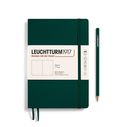 Leuchtturm 1917 Leuchtturm Softcover (Medium A5) Notebook, Forest Green, 123p., plain