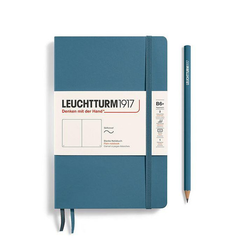 Leuchtturm 1917 Leuchtturm Softcover Paperback (B6+) Notebook, Stone Blue, 123 p., plain