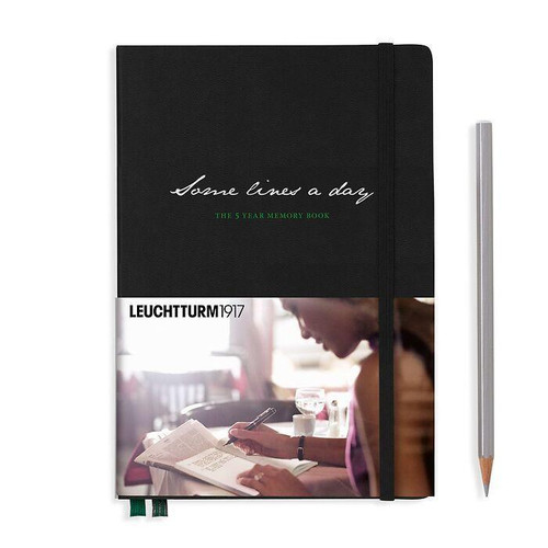 Leuchtturm 1917 Leuchtturm Some Lines A Day, 5 Year Memory Book, Hardcover, (Medium A5), Black, 364p., 80 gsm paper