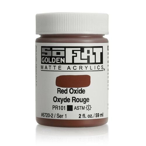 Golden SoFlat Matte Acrylic, Red Oxide, 2oz Jar