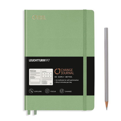Leuchtturm 1917 Leuchtturm Change Journal - Guide to Better Habits - Hardcover, (Medium A5), Sage, 294p., with writing prompts