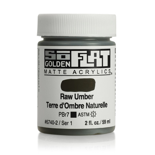 Golden SoFlat Matte Acrylic, Raw Umber, 2oz Jar
