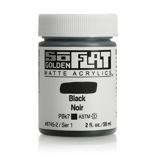 Golden SoFlat Matte Acrylic, Black, 2oz Jar