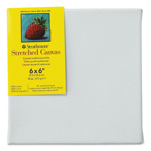 Strathmore Artist Papers Strathmore 300 Series Stretched Canvas -  1.5" Profile - 6"x6"