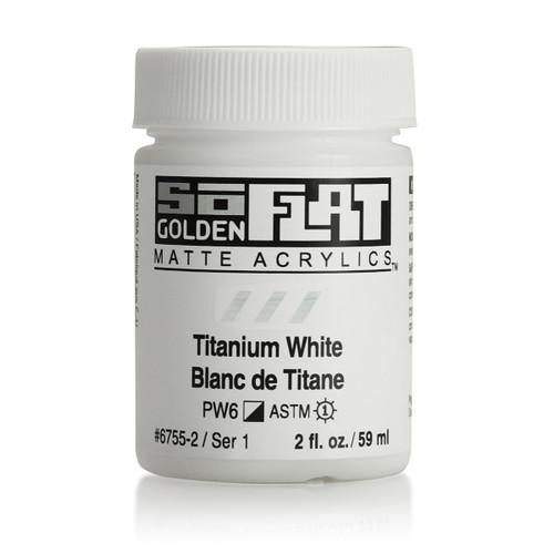 Golden SoFlat Matte Acrylic, Titanium White, 2oz Jar