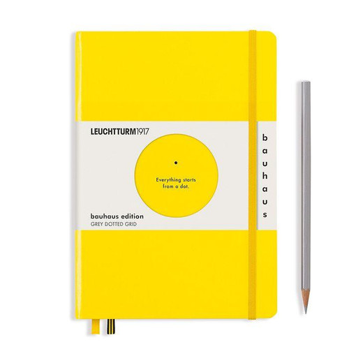 Leuchtturm 1918 Leuchtturm Notebook Medium (A5), Hardcover, 251 numbered pages, Lemon, dotted, Bauhaus Edition