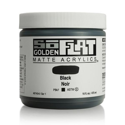 Golden Artists Colors SoFlat Matte Acrylic - 16oz Jar - Black