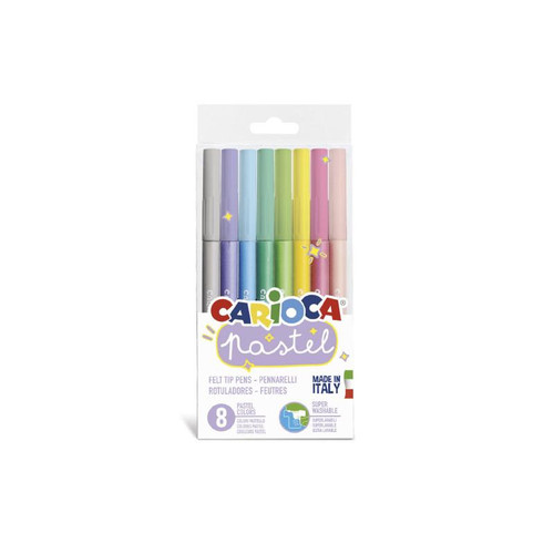 carioca Carioca Superwashable Felt-Tip Pen Set, Pastel Colors, 8/pk 