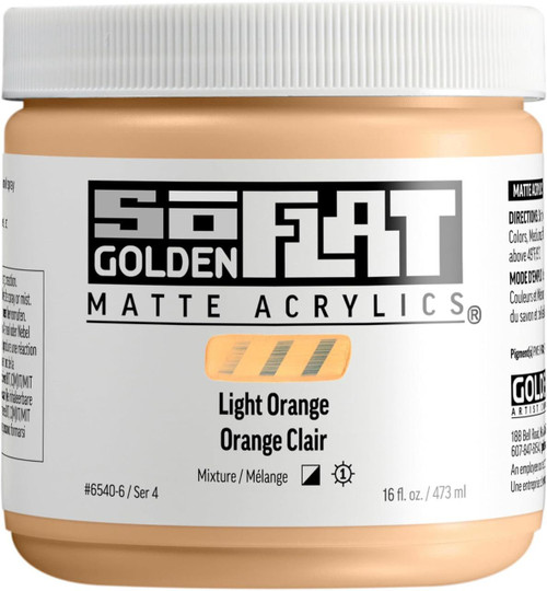 Golden Artist Colors Golden SoFlat Matte Acrylic, 16oz Jar, Light Orange