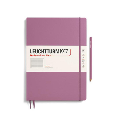 Leuchtturm 1917 Leuchtturm Hardcover Notebook, Dusty Rose, (Master Slim A4+), 123p., ruled