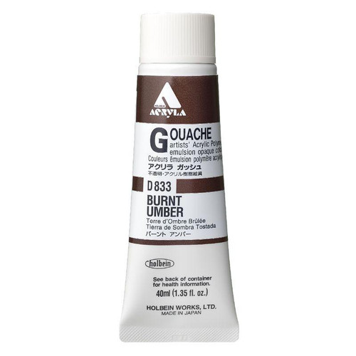 Holbein, Inc. Holbein Acrylic Gouache, 40ml Tube, Burnt Umber